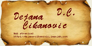 Dejana Čikanović vizit kartica
